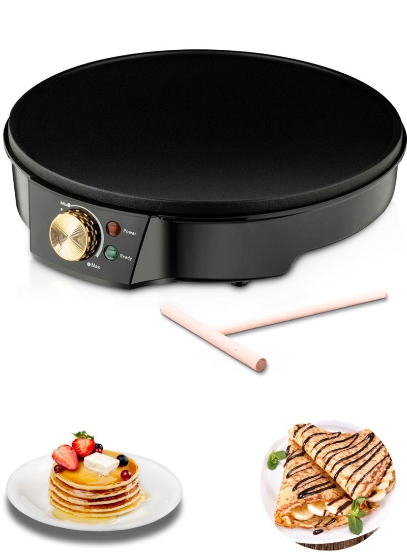 Electric Crepe Maker & Griddle | 40cm Non-Stick Surface Dosa Maker with Adjustable Temperature Control , Fast Heating Pancake Maker for Home Kitchen - Image 1